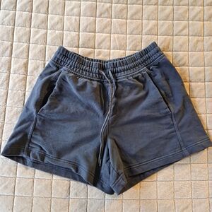 Athleta Retroterry High Rise Short | Navy Blue XXS | Cotton Blend | Pockets